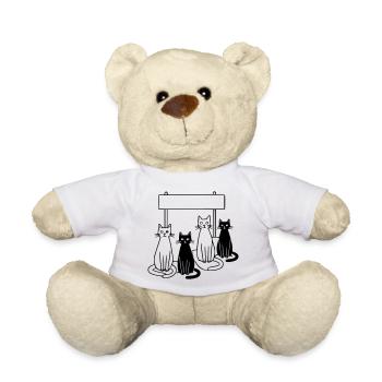 Waiting Cats Sign Personalizable Kids - Teddy Bear - white - Front