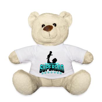 Superdad hero father since always - Teddy Bear - white - Front