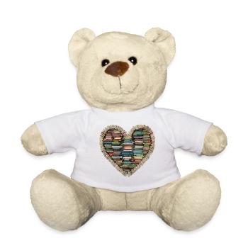 Love Books – A Heart of Stories - Teddy Bear - white - Front