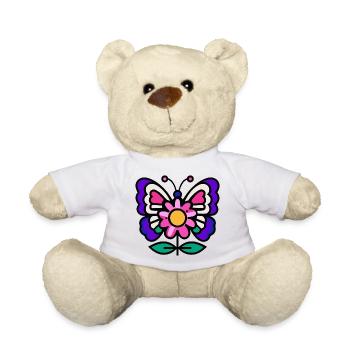 Papillon sur fleur - Nounours - blanc - Devant