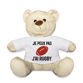 Je peux pas j'ai Rugby - Nounours - blanc - Devant