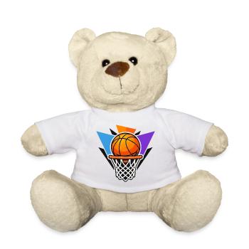 Basketball-Basketball-Basketball-Grafik-Dunk-Kunst - Teddy - Weiß - Vorne