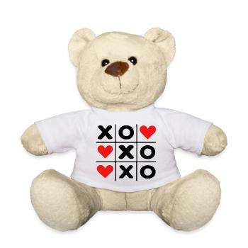 Cute Heart Pattern Love Minimal Design - Teddy Bear - white - Front