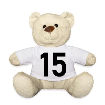 15. 15 YEARS. 15th ANNIVERSARY. 15 YEAR ANNIVERSARY. - Teddy Bear - white - Front