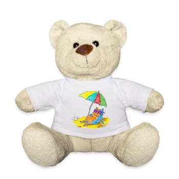 Katzen am Strand  - Teddy - Weiß - Vorne