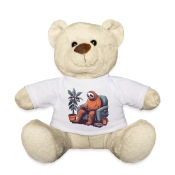 Fauler Gamer im Sessel - Teddy - Weiß - Vorne