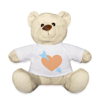 Heart Pierced With Arrow - Teddy Bear - white - Front