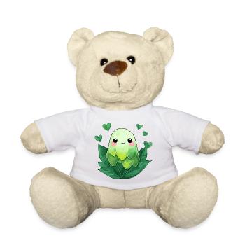 Petite créature feuillue dans des tons de vert - Nounours - blanc - Devant
