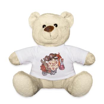 Role Playing Game Tabletop D20 Dice Gift Artificer - Teddy Bear - white - Front