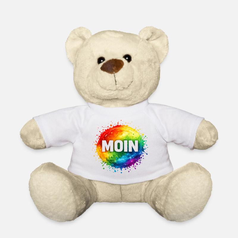 Moin im Regenbogenwasserfall - Teddy - Weiß