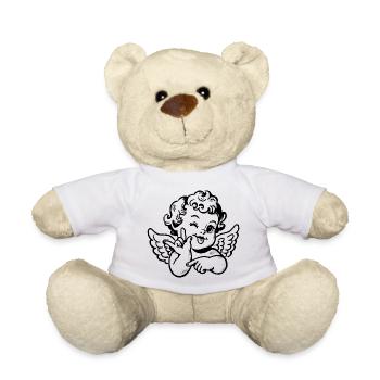 Chérubin Je t’aime – Ange avec le signe de main ILY - Nounours - blanc - Devant