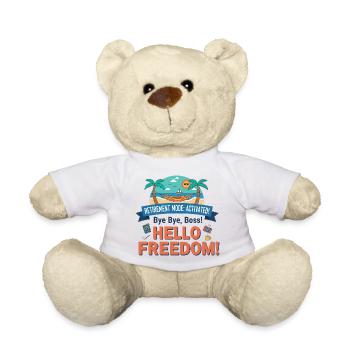 Pension: Retirement Mode Activated – Hello Freedom - Teddy Bear - white - Front