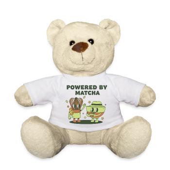 Powered By Matcha Green Tea Funny Matcha Lover - Teddy - Weiß - Vorne