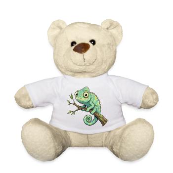 Chamäleon auf Ast - Teddy - Weiß - Vorne