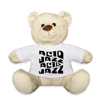 Design des affiches musicales Acid Jazz - Nounours - blanc - Devant