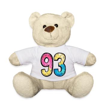 93 Zahl Bunt - Teddy - Weiß - Vorne