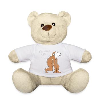 Funny sarcastic humor illustration - Teddy Bear - white - Front