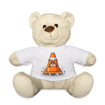Wütender Kegel im Cartoon Stil - Teddy - Weiß - Vorne