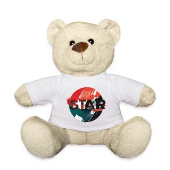 Star-Grunge Kreisdesign - Teddy - Weiß - Vorne