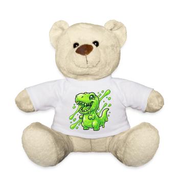 Klecksgrüner Dino - Teddy - Weiß - Vorne