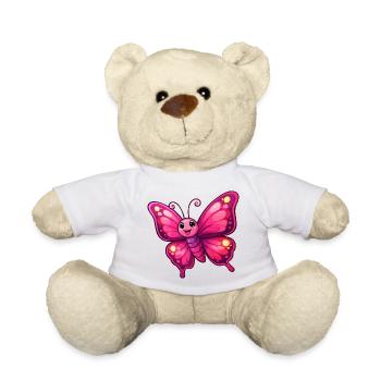 Cuddly Pink Butterfly - Teddy Bear - white - Front