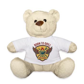 Geboren zum Grillen von Wappen und Wings, Wings Barbecue - Teddy - Weiß - Vorne
