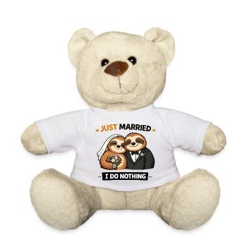 Mariage de paresseux tout juste mariés - Nounours - blanc - Devant