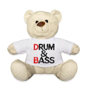 Drum & Bass / Rum & Ass Drummer Band Musik - Teddy - Weiß - Vorne