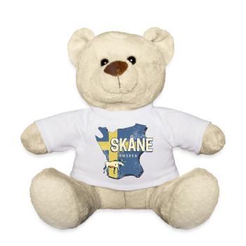 Carte de la province de Skane Suède Souvenir vintage - Nounours - blanc - Devant