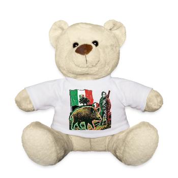 Wild Boar Huntress Italy Flag Italian - Teddy Bear - white - Front