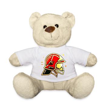 Firefighter helmet - Teddy Bear - white - Front