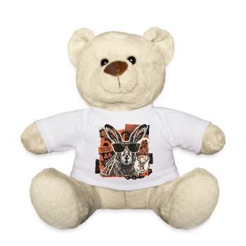 Cool Vintage Hunter Hare - Teddy Bear - white - Front