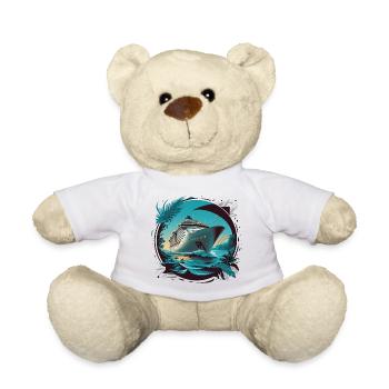 Estampe d’art de bateau de croisière - Nounours - blanc - Devant