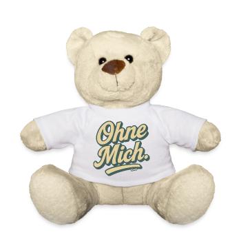 Ohe Mich Retro Schrift - Teddy - Weiß - Vorne