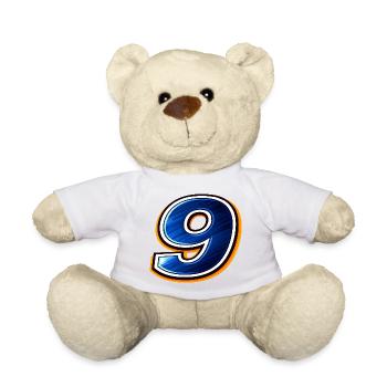 Maillot de football numéro 9 design sportif - Nounours - blanc - Devant