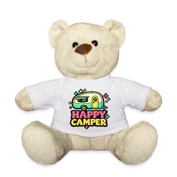 Fröhlicher Retro Camper - Teddy - Weiß - Vorne