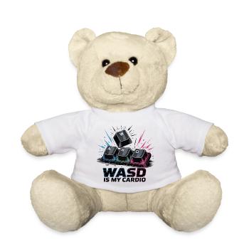 Funny Gaming Keyboard WASD My Cardio Gamer - Teddy Bear - white - Front