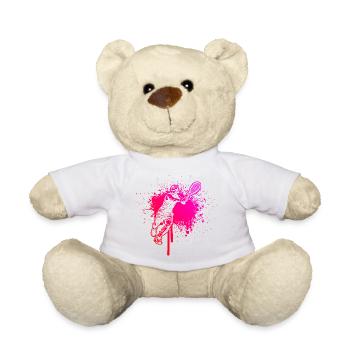 Geschenkidee für einen Tennis mit Tennis - Teddy - Weiß - Vorne