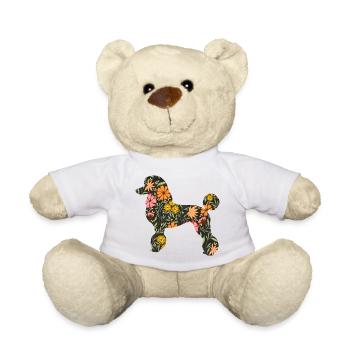 Blumenpudel Hunde Silhouette - Teddy - Weiß - Vorne