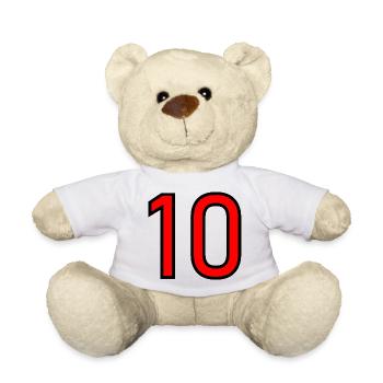 10. 10 YEARS. 10th ANNIVERSARY. 10 YEAR ANNIVERSARY. - Teddy Bear - white - Front