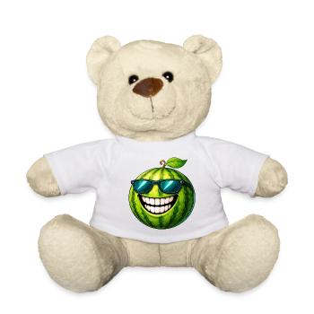 Cool watermelon with sunglasses - Teddy Bear - white - Front