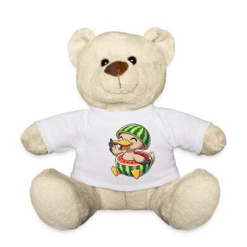 Petit canard mignon déguisé en pastèque - Nounours - blanc - Devant