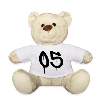 Nummer 05 Urbaner Graffiti-Stil - Teddy - Weiß - Vorne