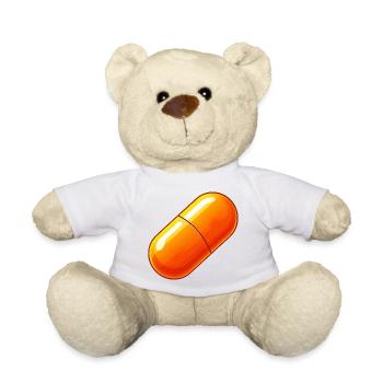 Bitcoin Orange Pill Consciousness Expansion - Teddy Bear - white - Front