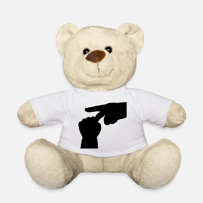 T-shirt Art Minimaliste - Human Touch Hand - Nounours - blanc
