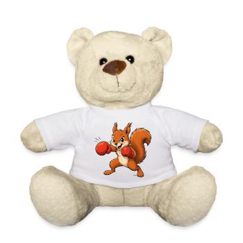 Motif amusant de dessin animé Boxing Écureuil - Nounours - blanc - Devant