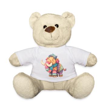 Buntmammut mit Schal - Teddy - Weiß - Vorne