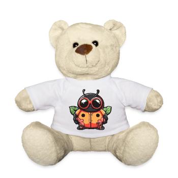 Marienkäfer Comic Urlaub - Teddy - Weiß - Vorne