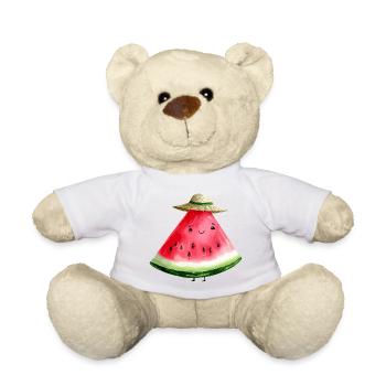 Kawaii Wassermelone mit Sonnenhut - Teddy - Weiß - Vorne