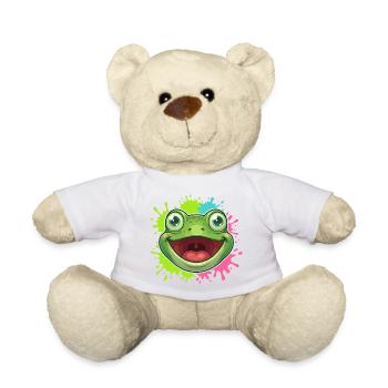 Cheerful Frog Splash - Teddy Bear - white - Front